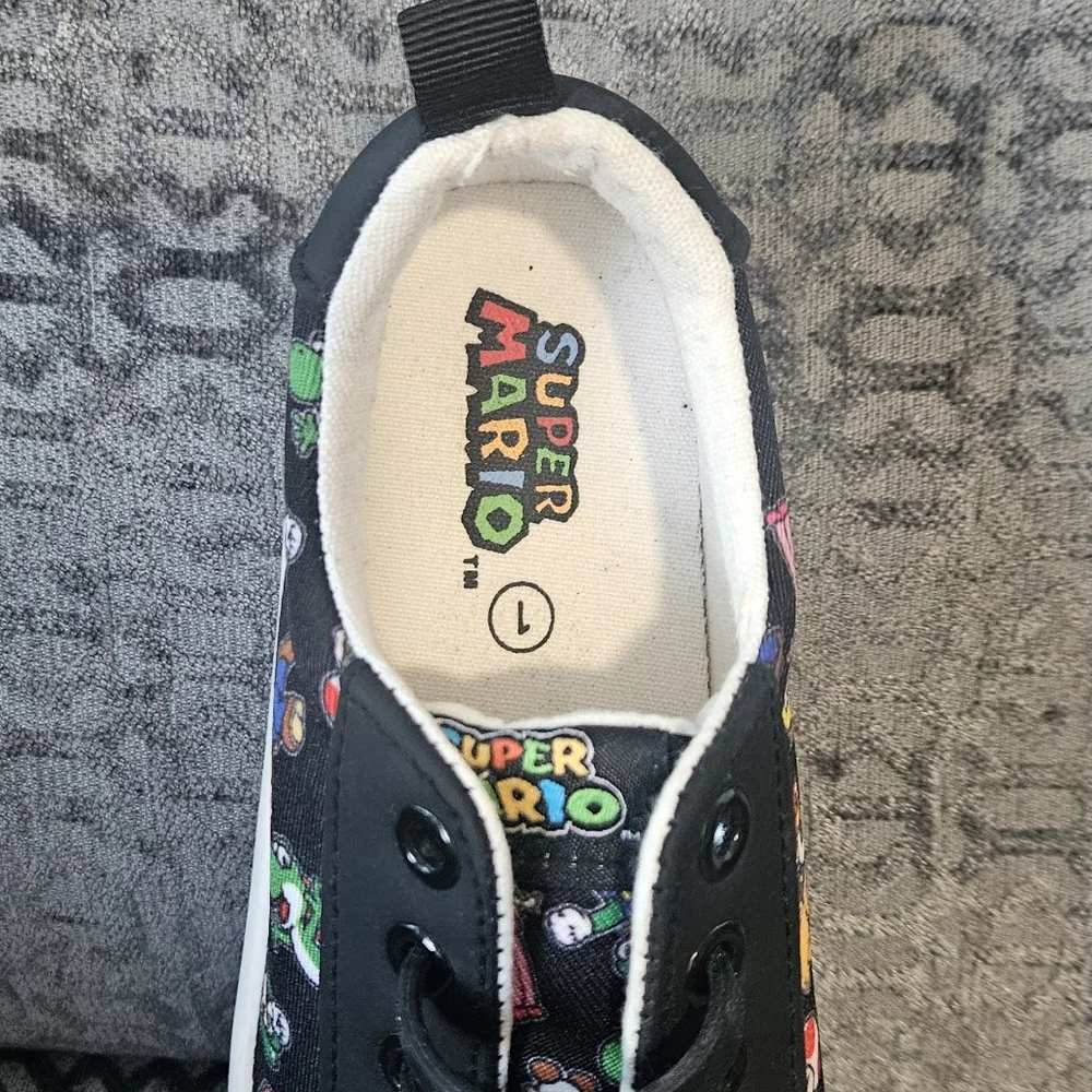 Super Mario Kids Sneakers - Black with Multicolor Characters
